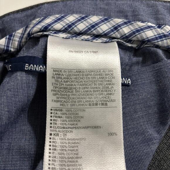 Banana Republic Kentfield Dress Pants 100% Cotton Gray Herringbone  Size 36x32 - Picture 4 of 4